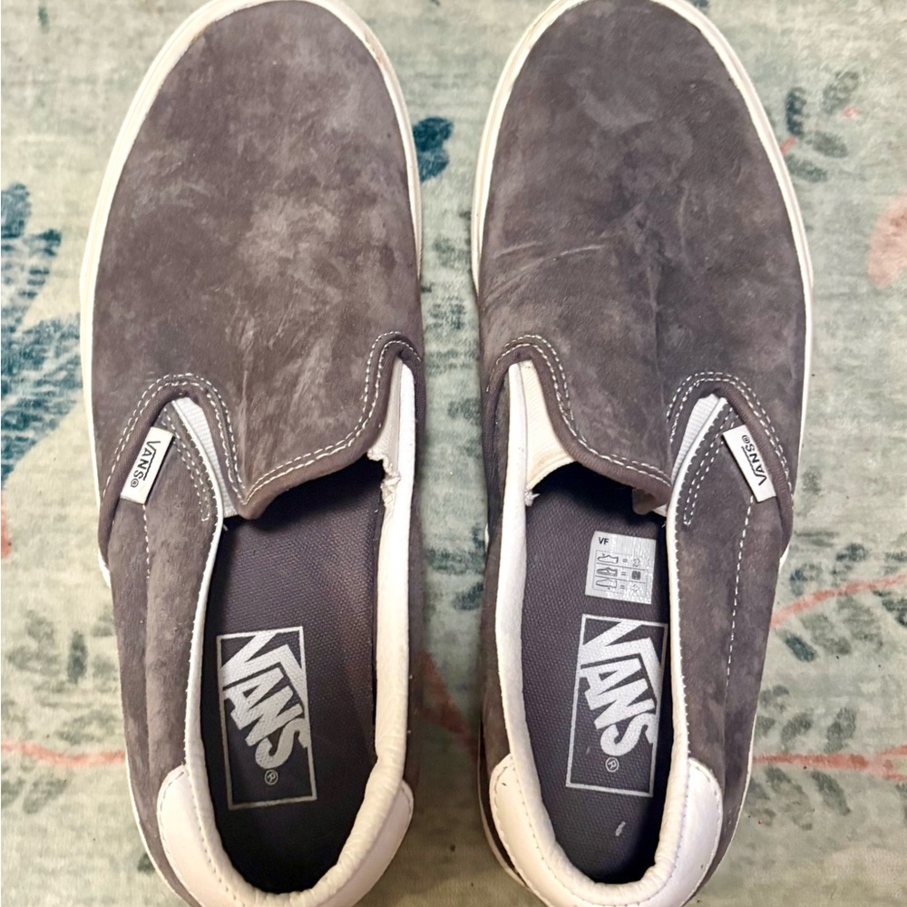 Rare Vans Charcoal Suede Slip-On Loafers